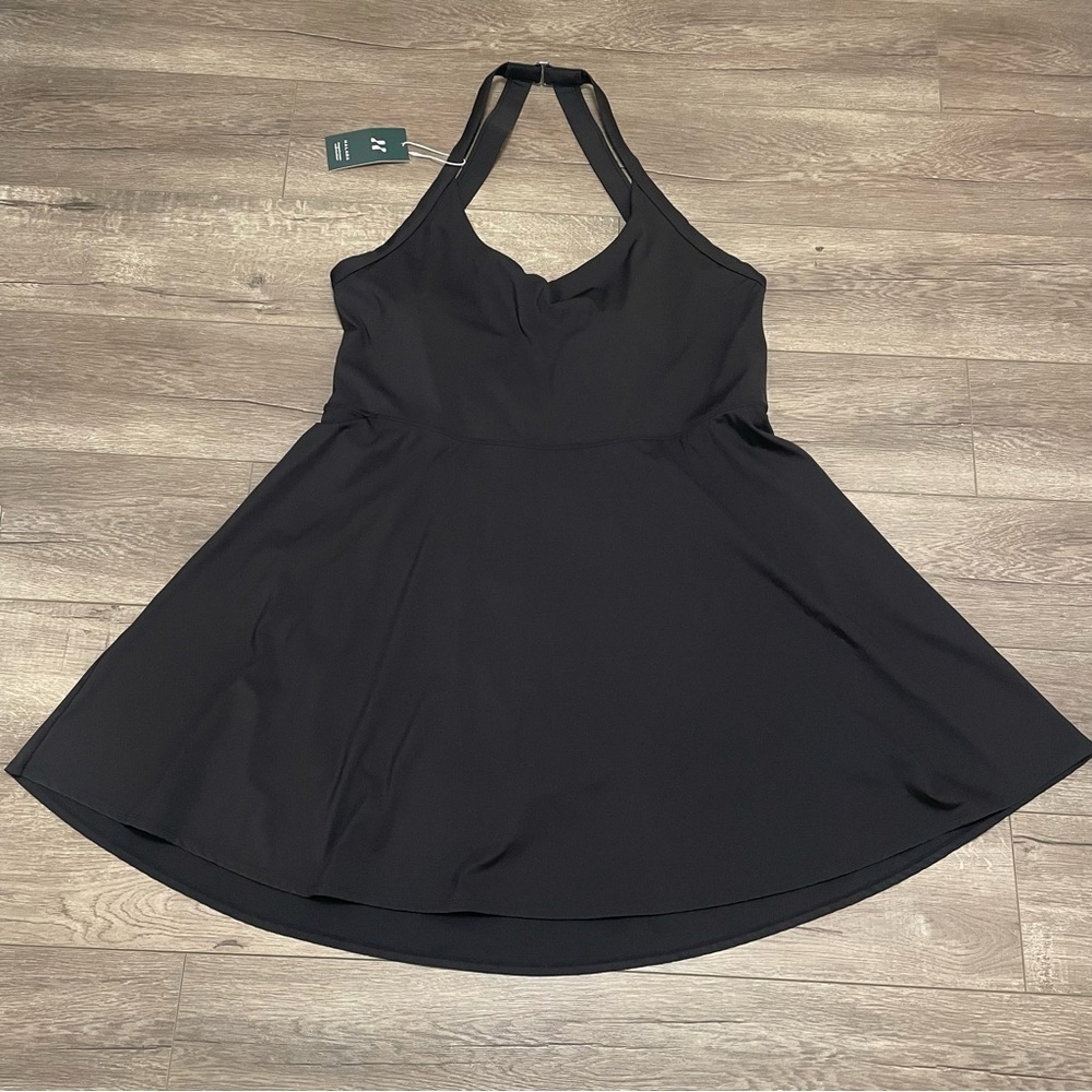 Halara Backless Cut Out Twisted Side Pocket 2-in-1 Mini Barre Ballet Dance Dress - Picture 2 of 11